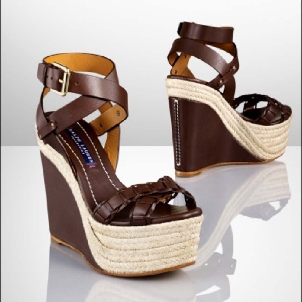 Ralph Lauren Filipina leather wedges espadrilles